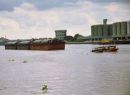 Rice Barges pulled by River Tug, Mae Nam Chao Phrayal River, Ayutthaya to Bangkok